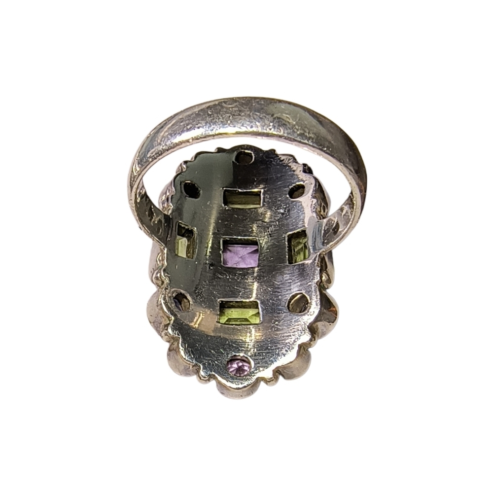 Nicky Butler Multi Gemstone & Sterling Silver Elongated Statement Ring - Picture 8 of 12